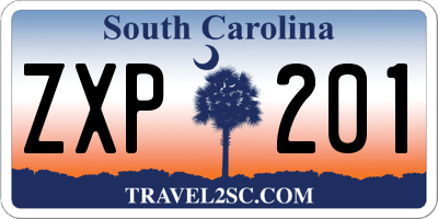 SC license plate ZXP201