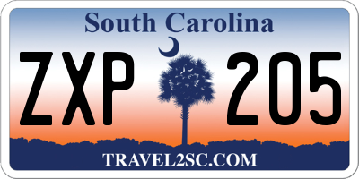 SC license plate ZXP205