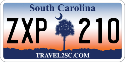 SC license plate ZXP210