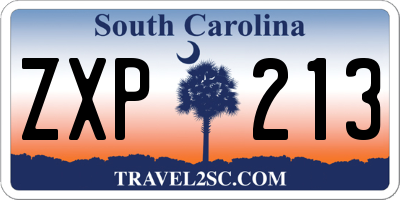 SC license plate ZXP213