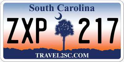 SC license plate ZXP217