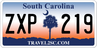 SC license plate ZXP219