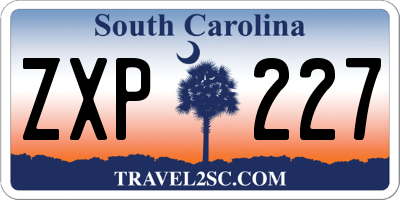 SC license plate ZXP227