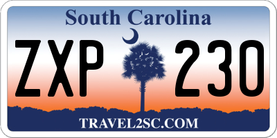 SC license plate ZXP230