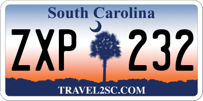 SC license plate ZXP232