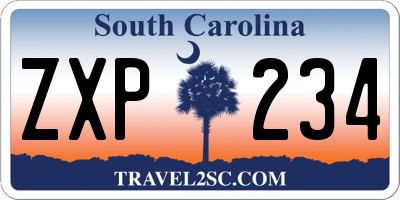 SC license plate ZXP234