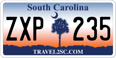 SC license plate ZXP235