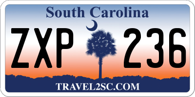 SC license plate ZXP236