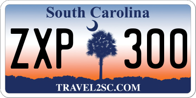SC license plate ZXP300