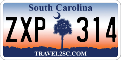 SC license plate ZXP314
