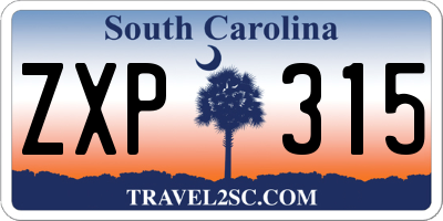 SC license plate ZXP315