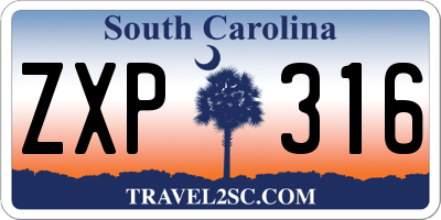 SC license plate ZXP316