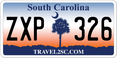 SC license plate ZXP326