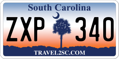 SC license plate ZXP340