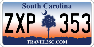 SC license plate ZXP353