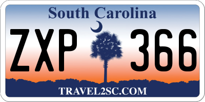 SC license plate ZXP366