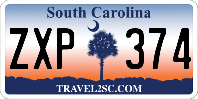 SC license plate ZXP374