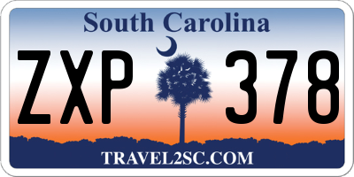 SC license plate ZXP378