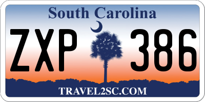 SC license plate ZXP386