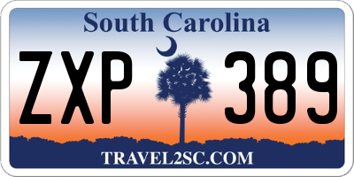 SC license plate ZXP389