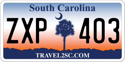 SC license plate ZXP403