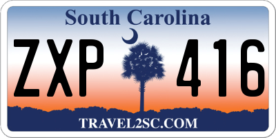 SC license plate ZXP416