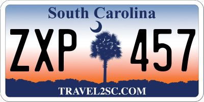 SC license plate ZXP457