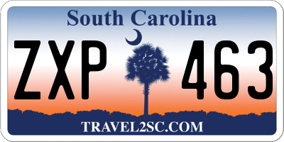SC license plate ZXP463