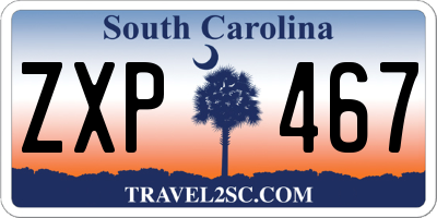 SC license plate ZXP467