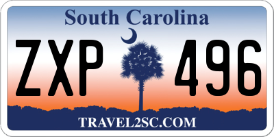 SC license plate ZXP496