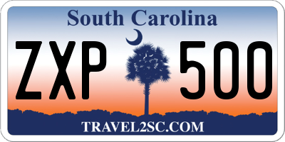 SC license plate ZXP500