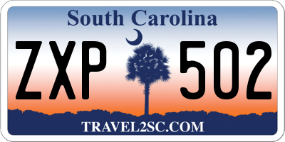SC license plate ZXP502