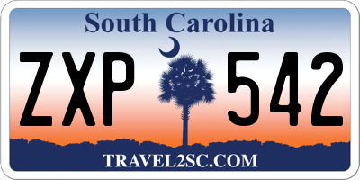 SC license plate ZXP542