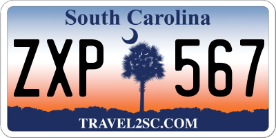 SC license plate ZXP567