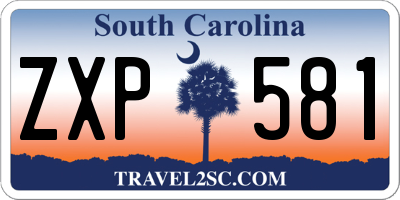 SC license plate ZXP581