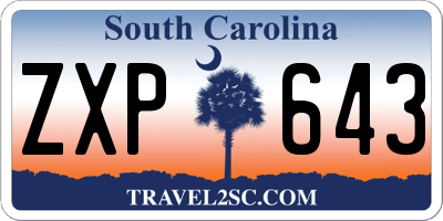SC license plate ZXP643