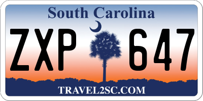 SC license plate ZXP647