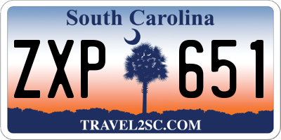 SC license plate ZXP651