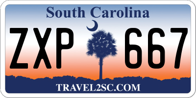 SC license plate ZXP667