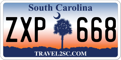 SC license plate ZXP668