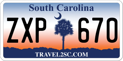SC license plate ZXP670