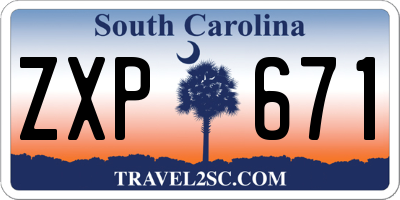 SC license plate ZXP671
