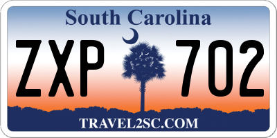 SC license plate ZXP702