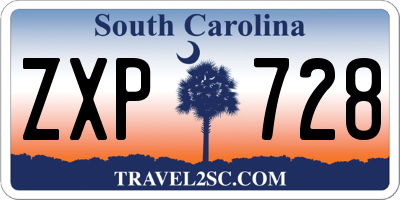 SC license plate ZXP728