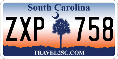 SC license plate ZXP758