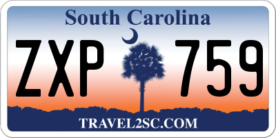 SC license plate ZXP759