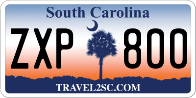 SC license plate ZXP800