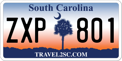 SC license plate ZXP801