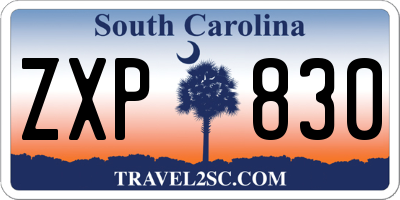 SC license plate ZXP830