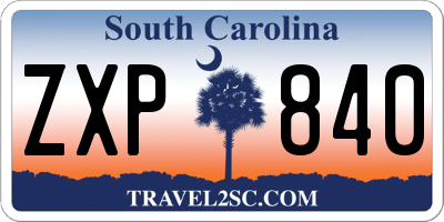 SC license plate ZXP840